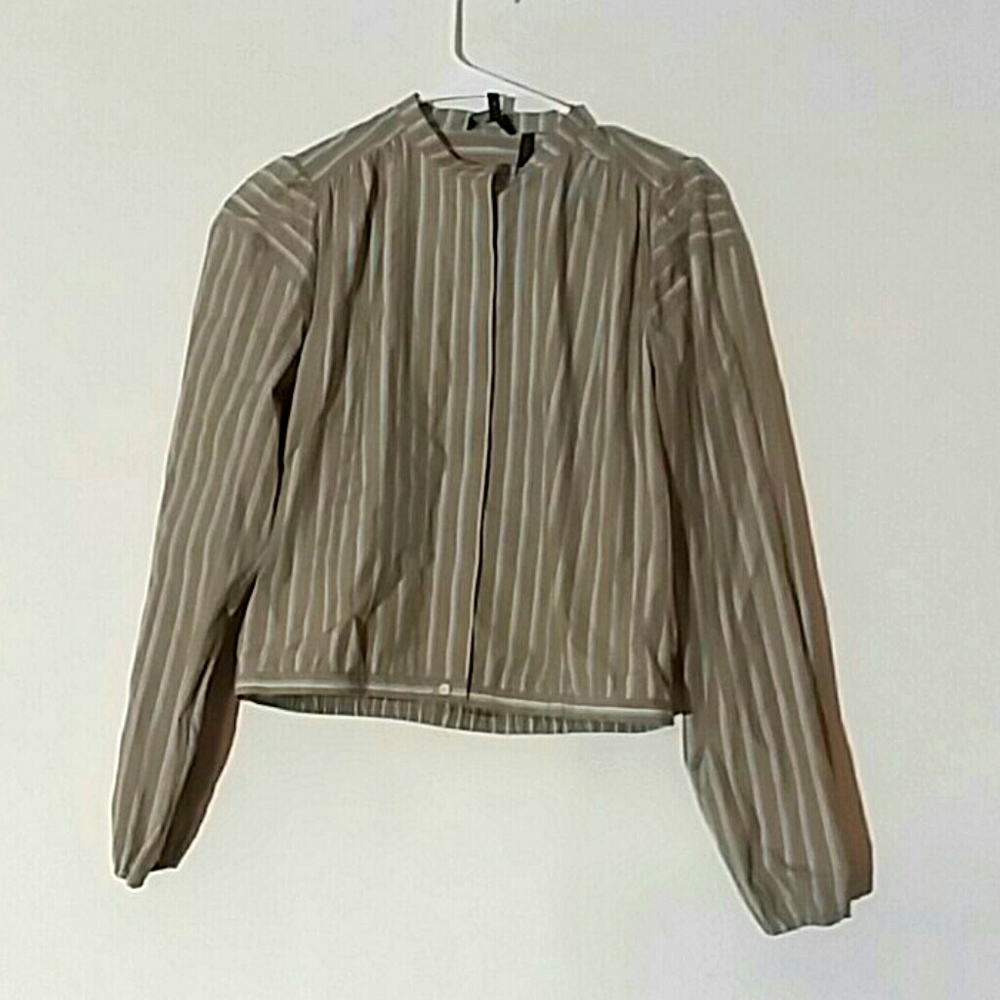 Theory 'Shirred Yoke BD Multi Ribbon Striped' Shirt button down Cotton PSm nwt